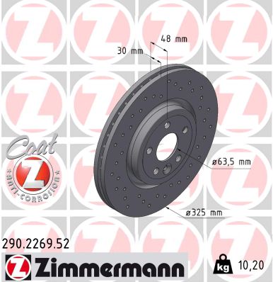 Brake Disc - 290.2269.52 ZIMMERMANN