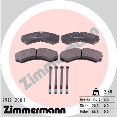 Brake Pad Set, disc brake - 29121.200.1 ZIMMERMANN