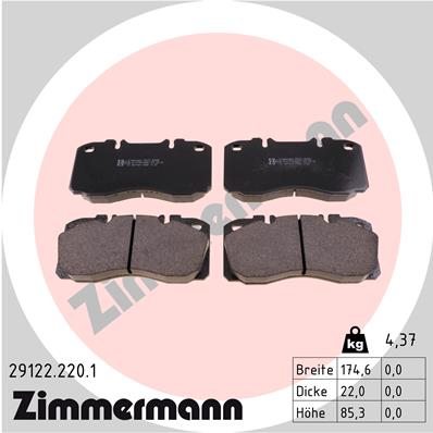 Brake Pad Set, disc brake - 29122.220.1 ZIMMERMANN