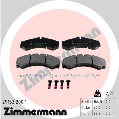 Kit pastiglie freno, Freno a disco - 29153.200.1 ZIMMERMANN