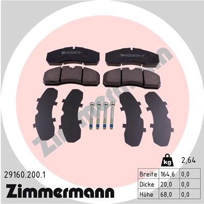 Brake Pad Set, disc brake - 29160.200.1 ZIMMERMANN