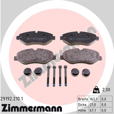 Kit pastiglie freno, Freno a disco - 29192.210.1 ZIMMERMANN