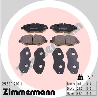 Kit pastiglie freno, Freno a disco - 29229.210.1 ZIMMERMANN