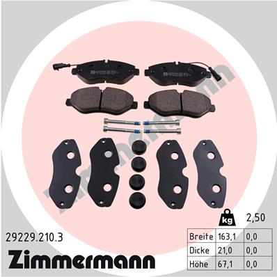 Brake Pad Set, disc brake - 29229.210.3 ZIMMERMANN