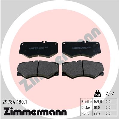 Brake Pad Set, disc brake - 29784.180.1 ZIMMERMANN