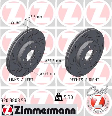 Brake Disc - 320.3803.53 ZIMMERMANN