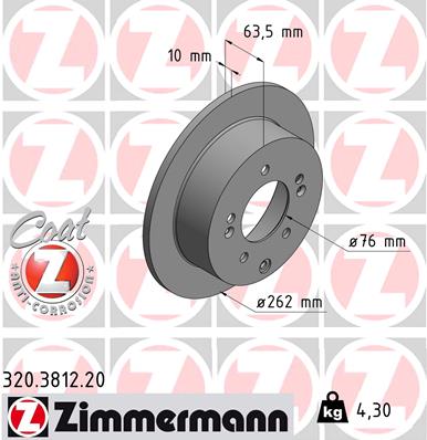 Brake Disc - 320.3812.20 ZIMMERMANN