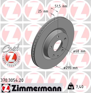 Brake Disc - 370.3054.20 ZIMMERMANN