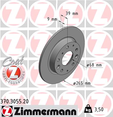 Brake Disc - 370.3055.20 ZIMMERMANN