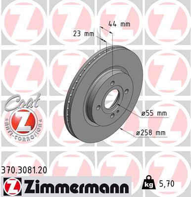 Brake Disc - 370.3081.20 ZIMMERMANN