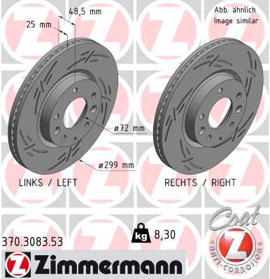 Brake Disc - 370.3083.53 ZIMMERMANN