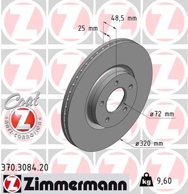 Brake Disc - 370.3084.20 ZIMMERMANN
