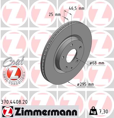 Brake Disc - 370.4408.20 ZIMMERMANN