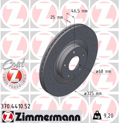 Brake Disc - 370.4410.52 ZIMMERMANN