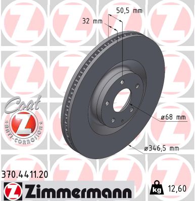 Brake Disc - 370.4411.20 ZIMMERMANN