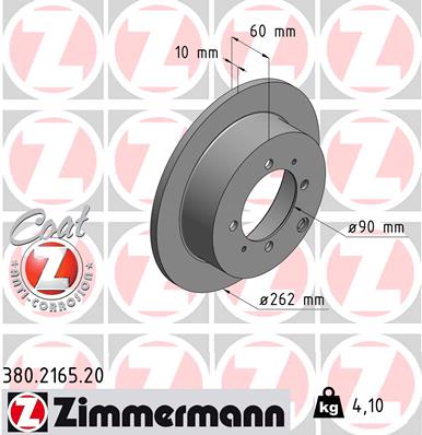 Brake Disc - 380.2165.20 ZIMMERMANN