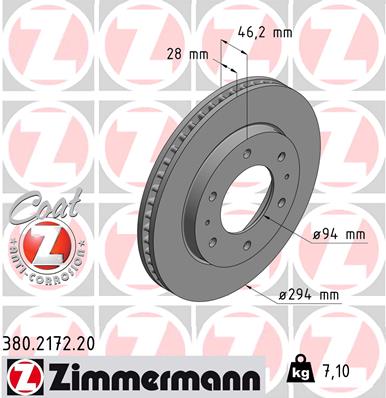 Brake Disc - 380.2172.20 ZIMMERMANN