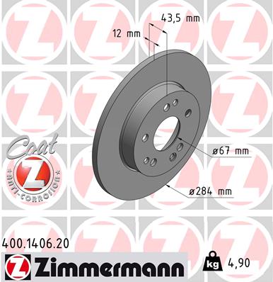 Тормозной диск - 400.1406.20 ZIMMERMANN