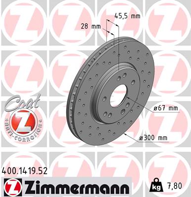Bremsscheibe - 400.1419.52 ZIMMERMANN