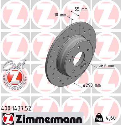 Brake Disc - 400.1437.52 ZIMMERMANN