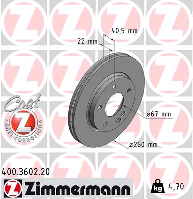 Bremsscheibe - 400.3602.20 ZIMMERMANN