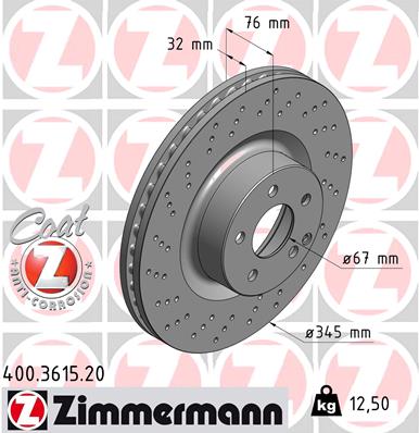 Тормозной диск - 400.3615.20 ZIMMERMANN