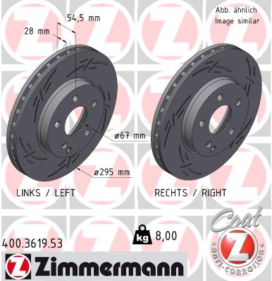 Brake Disc - 400.3619.53 ZIMMERMANN