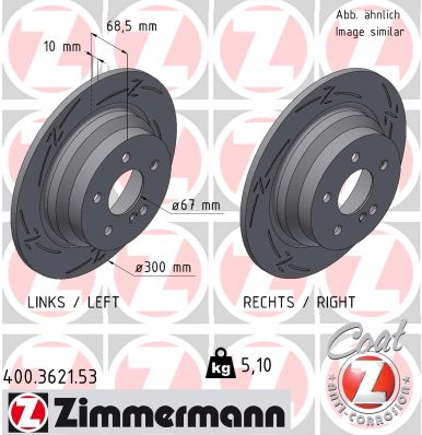 Brake Disc - 400.3621.53 ZIMMERMANN