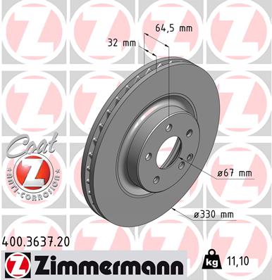 Bremsscheibe - 400.3637.20 ZIMMERMANN