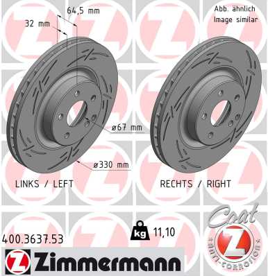 Brake Disc - 400.3637.53 ZIMMERMANN