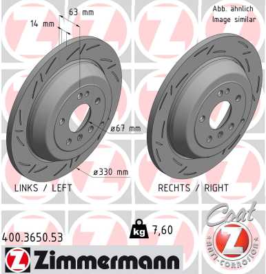 Brake Disc - 400.3650.53 ZIMMERMANN