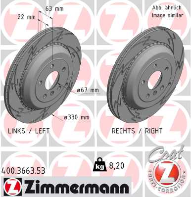Brake Disc - 400.3663.53 ZIMMERMANN