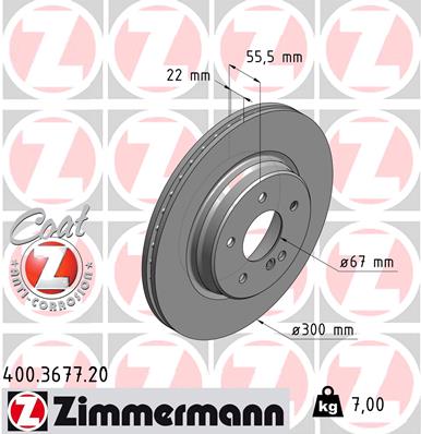 stabdžių diskas - 400.3677.20 ZIMMERMANN