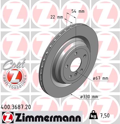 Bremsscheibe - 400.3687.20 ZIMMERMANN