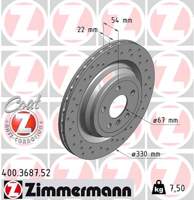 Bremsscheibe - 400.3687.52 ZIMMERMANN