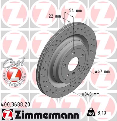Bremsscheibe - 400.3688.20 ZIMMERMANN