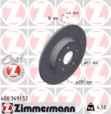 Brake Disc - 400.3691.52 ZIMMERMANN