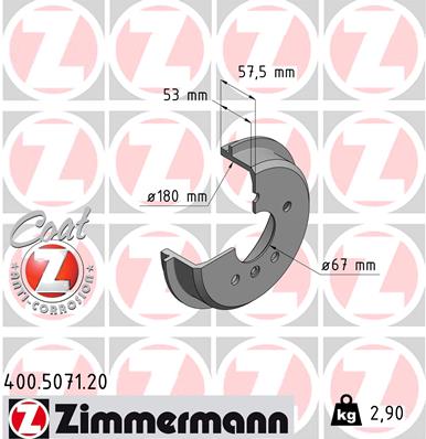 Brake Drum - 400.5071.20 ZIMMERMANN