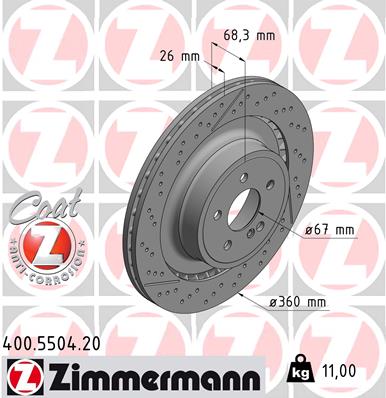 Bremsscheibe - 400.5504.20 ZIMMERMANN