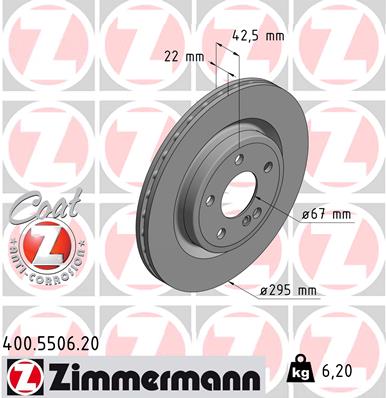 Brake Disc - 400.5506.20 ZIMMERMANN