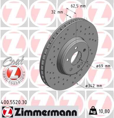 Brake Disc - 400.5520.30 ZIMMERMANN