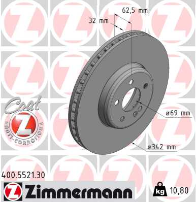 Brake Disc - 400.5521.30 ZIMMERMANN