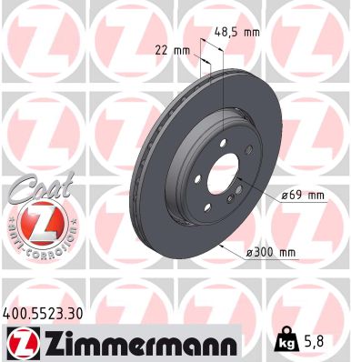 Brake Disc - 400.5523.30 ZIMMERMANN