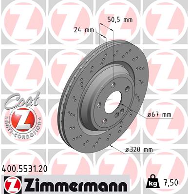 Brake Disc - 400.5531.20 ZIMMERMANN