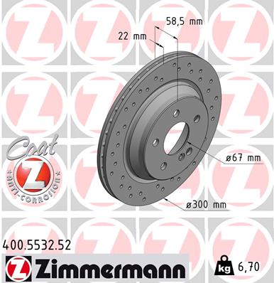 Brake Disc - 400.5532.52 ZIMMERMANN