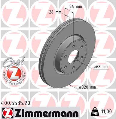 Brake Disc - 400.5535.20 ZIMMERMANN