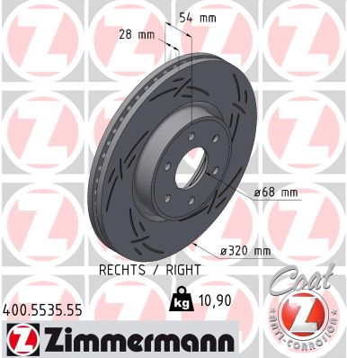 Brake Disc - 400.5535.55 ZIMMERMANN