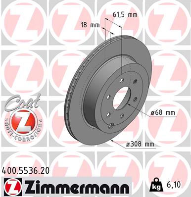 Brake Disc - 400.5536.20 ZIMMERMANN