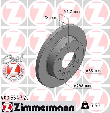 Brake Disc - 400.5547.20 ZIMMERMANN