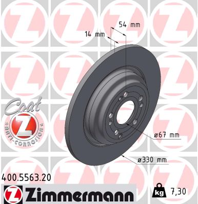 Brake Disc - 400.5563.20 ZIMMERMANN